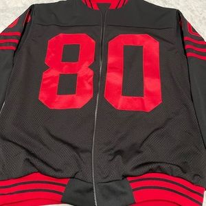 Jerry Rice #80 Jersey Jacket Black/Red Size L